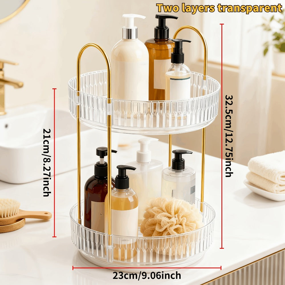 360 Rotating Makeup Organizer Skincare Storage Rack – Multi-Layer Detachable Cosmetic Organizer for Perfume, Lipstick, Skincare