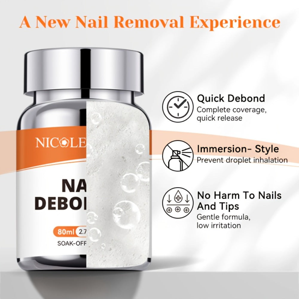 Press On Nail Debonder Remover 80ml – Fast 3-5 Second Soak-Off Liquid for False Tips, Rhinestone Glue Remover, No Damage Easy Dissolve