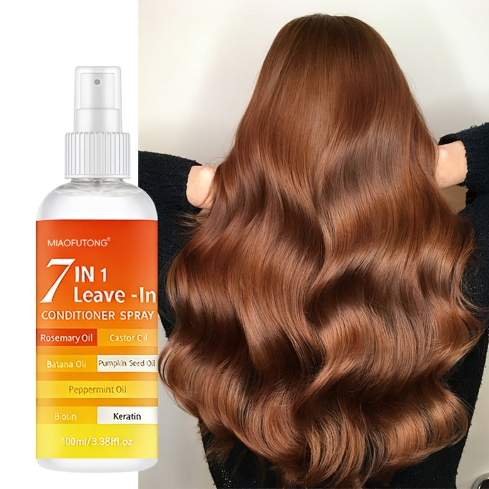 7-in-1 Leave-In Hair Essence Spray for Women - Anti Frizz Shine Boost Heat Protection Deep for Bath Time, Home Spa and Personal Care