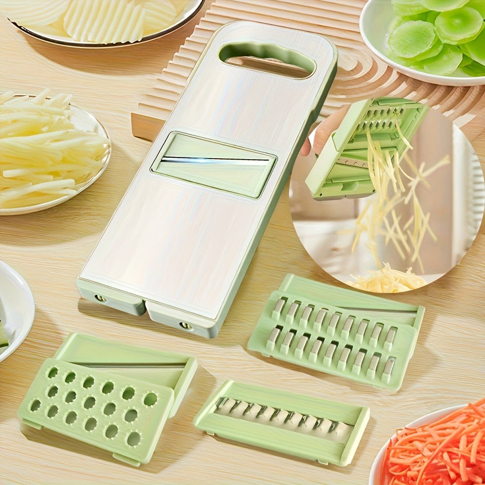 Mandoline Slicer 6-in-1 Vegetable Slicer Set with Interchangeable Blades – Stainless Steel for Home Cooking, Dining and Outdoor Meals