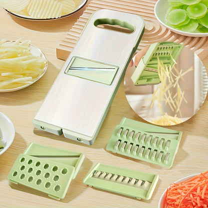Mandoline Slicer 6-in-1 Vegetable Slicer Set with Interchangeable Blades – Stainless Steel for Home Cooking, Dining and Outdoor Meals