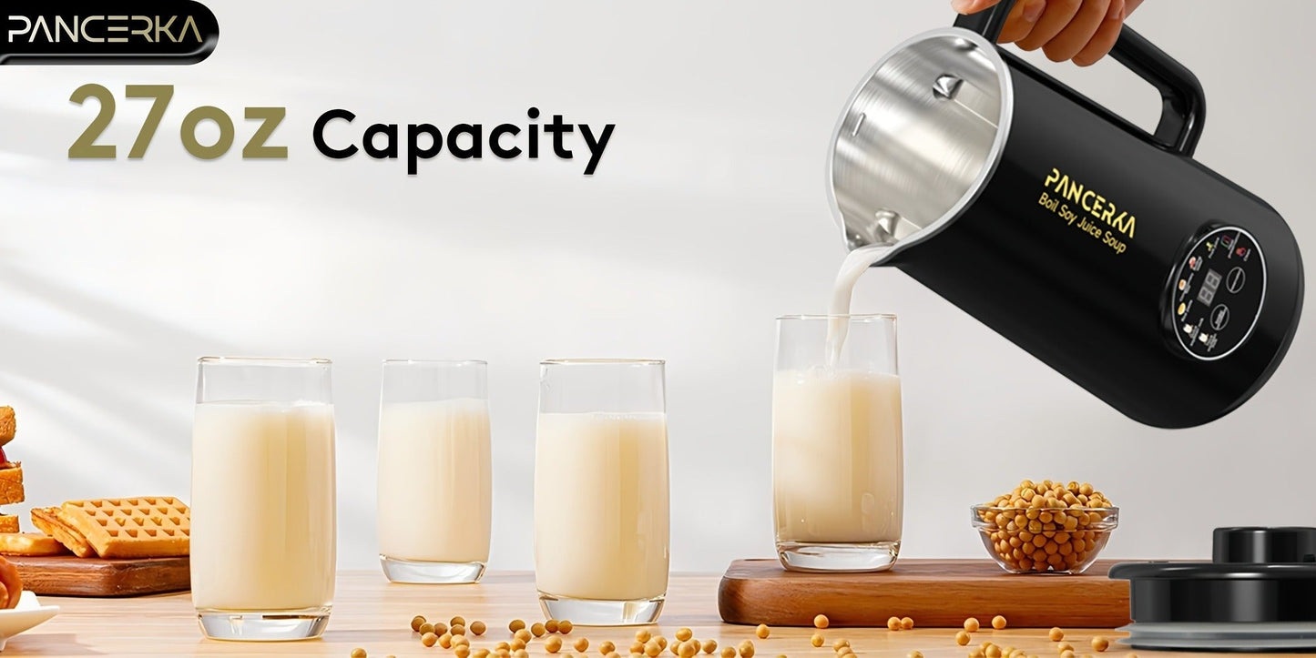 Soy Milk Maker Automatic Nut Milk Machine 27oz – One-Touch Operation, Multi-Functional for Almond, Oat, Soy