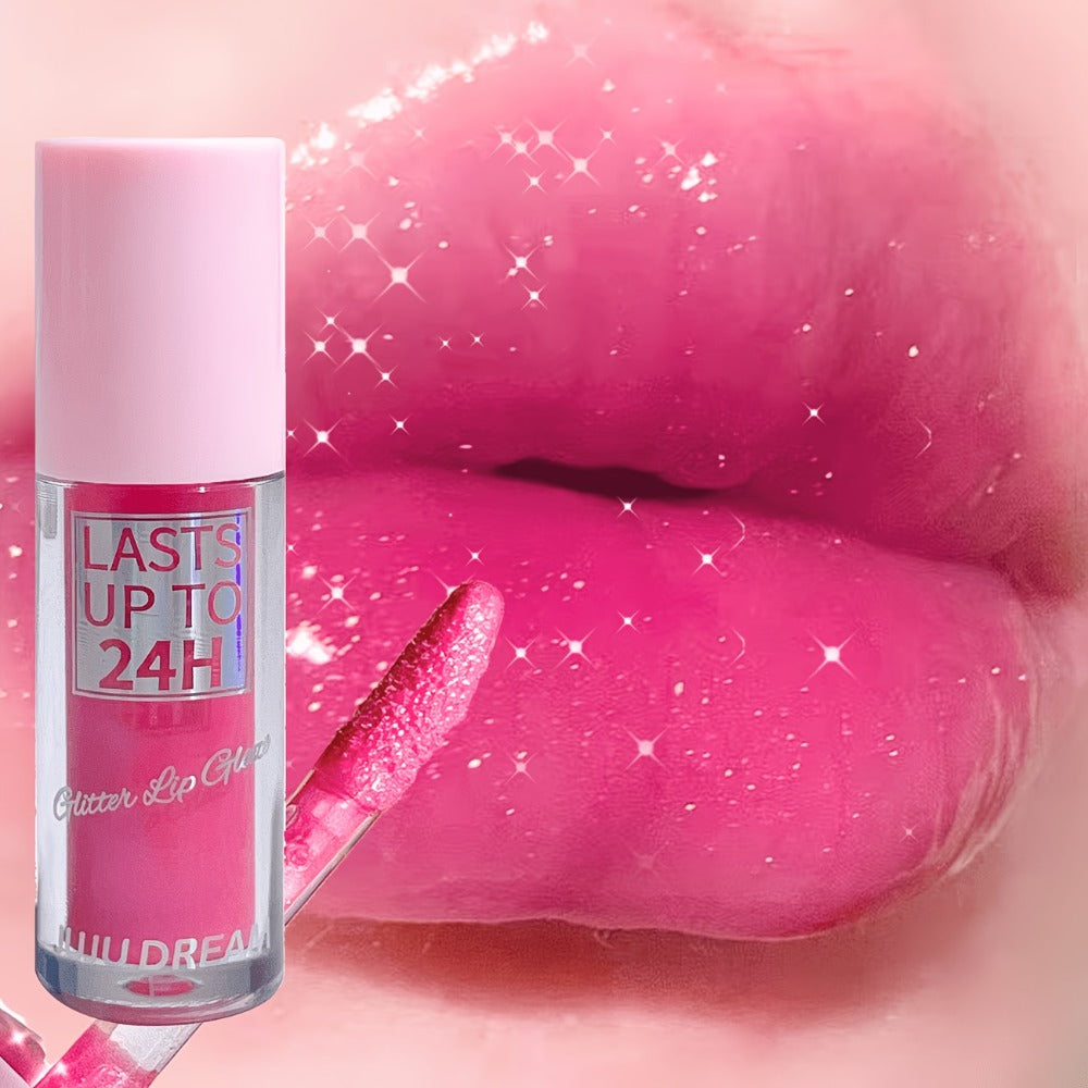 24H Waterproof Glitter Lip Gloss & Lip Stain Set 3PCS, Lip Oil Formula, for Makeup, Travel and Everyday Vanity Use