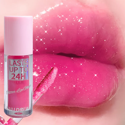 24H Waterproof Glitter Lip Gloss & Lip Stain Set 3PCS, Lip Oil Formula, for Makeup, Travel and Everyday Vanity Use
