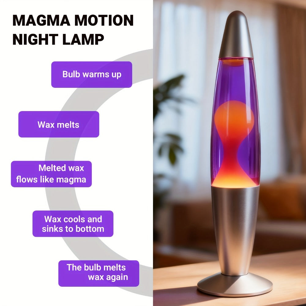 Lava Lamp 16 Inch for Bedroom Living Room Office, Relaxing Liquid Motion Lamp with Purple Water Yellow Wax