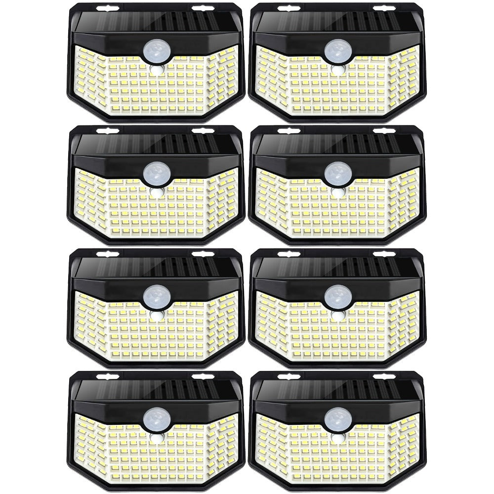 Solar Step Lights Outdoor 120 LED Motion Sensor, 270° Wide Angle Wall Light with 3 Modes, Solar Powered Stair Light for Pathway