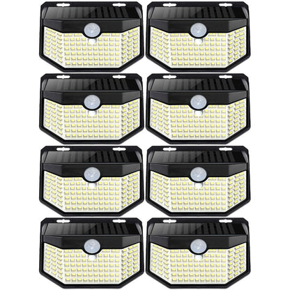 Solar Step Lights Outdoor 120 LED Motion Sensor, 270° Wide Angle Wall Light with 3 Modes, Solar Powered Stair Light for Pathway