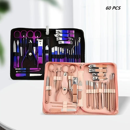 Manicure Set 9 18 30 60pcs Professional Nail Clipper Pedicure Kit Portable Travel Grooming Tools – Cuticle Trimmer Nail File Nail Care Gift