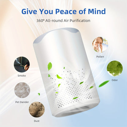 Air Purifier with HEPA Filter, USB Plug-In Power, Sleep Mode, Aroma Sponge and One Replacement Filter