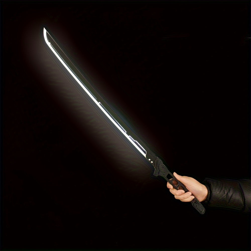 LED Samurai Sword Cyberpunk Glowing Katana 80cm, Acrylic Light-Up Blade for Halloween Costume Party Cosplay Sci-Fi Anime Props