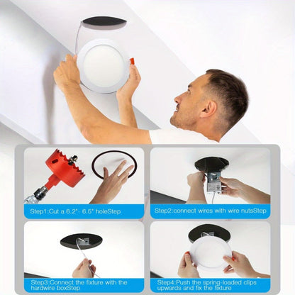 LED Recessed Ceiling Light 6 Inch 24/72 Pack 5CCT 2700K-5000K Dimmable Ultra-Thin Wafer for Home Cooking, Dining and Outdoor Meals