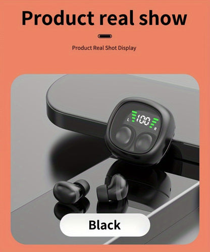 Wireless Earbuds Ultra-Small In-Ear with Touch Control, Built-In Mic and LED Case in Three Colors