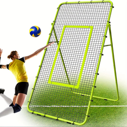 Volleyball Rebounder Net 7x4ft Adjustable Angle – Portable Steel Frame Training Rebounder with High-Tension PE Netting & 24 Elastic Cords