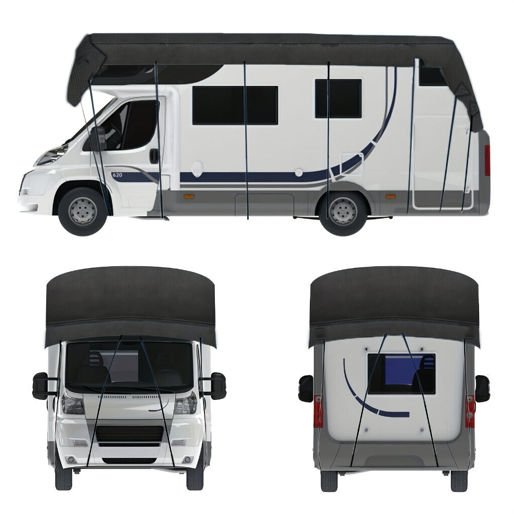 RV Cover Waterproof Heavy Duty Oxford Fabric Sunshade Anti-Falling Leaves Foldable Motorhome Caravan Trailer Protection Cover Multiple Sizes