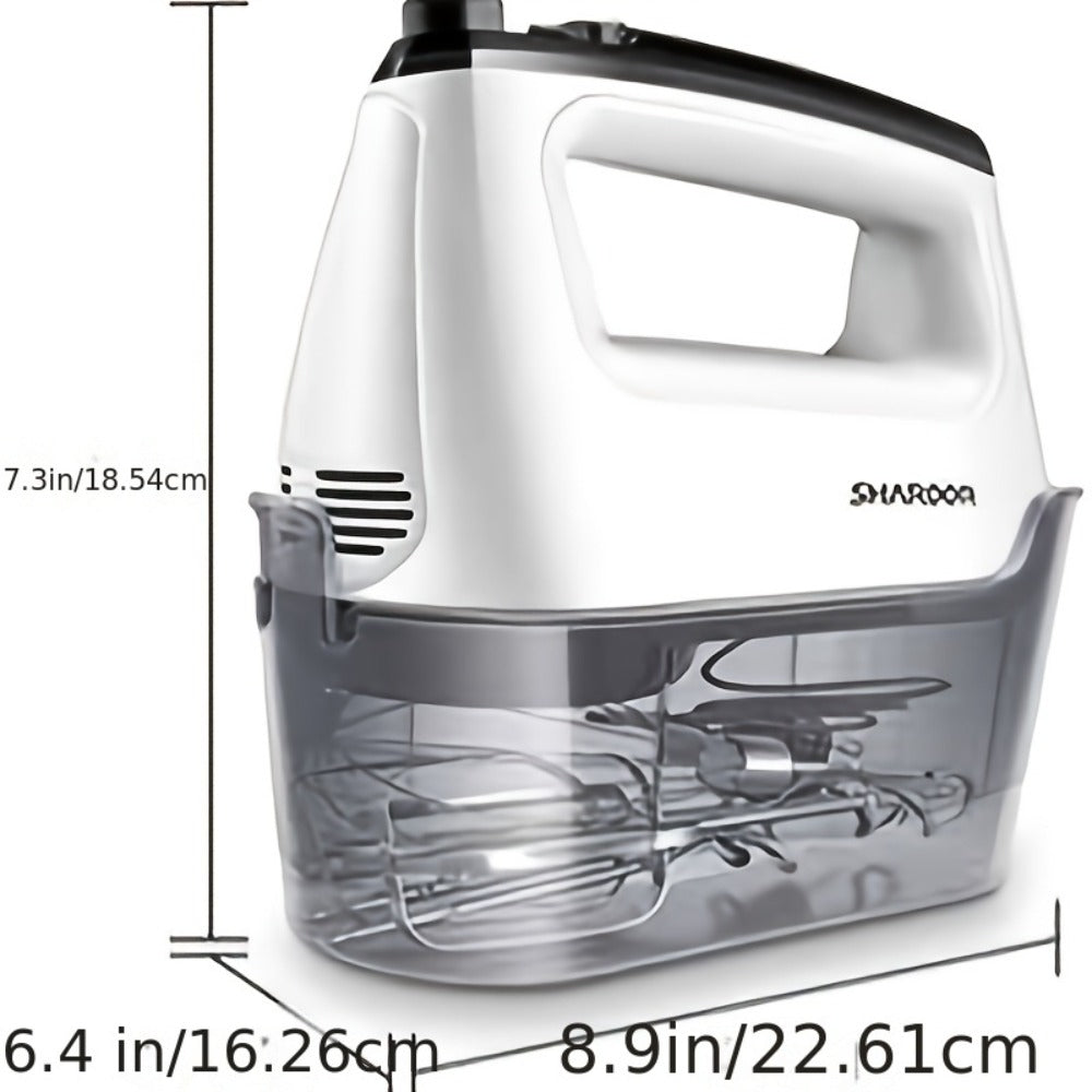 Electric Hand Mixer 6-Speed with Turbo, 5 Stainless Steel Attachments, Snap-On Storage Case, Handheld Mixer for Whipping