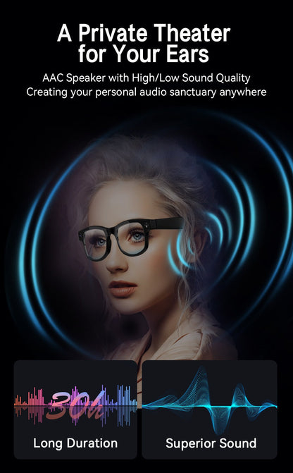 Smart Glasses 8MP Camera Eyewear with Translation, Object Recognition, Touch Control and Bluetooth Calls