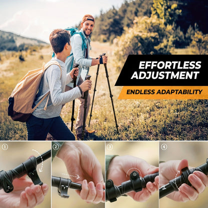Lightweight Aluminum Trekking Poles 2pcs Telescopic Hiking Sticks Ultra Light Alloy Adjustable Walking Poles for Men Women Outdoor Hiking