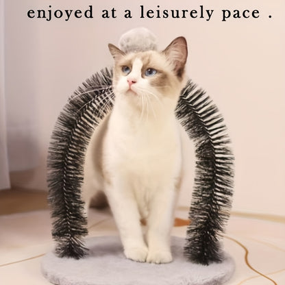 Cat Arch Self-Grooming Toy with Massage Bristles – Interactive Scratch & Groom Station for Cats and Kittens, Stimulating Rubbing Arch