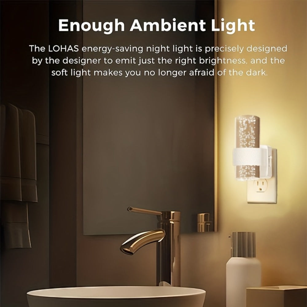 LED Night Light Plug In Wall, Dimmable 3000K Warm White Night Lights with Auto Light Sensor, Adjustable Brightness Modern Plug-In Night