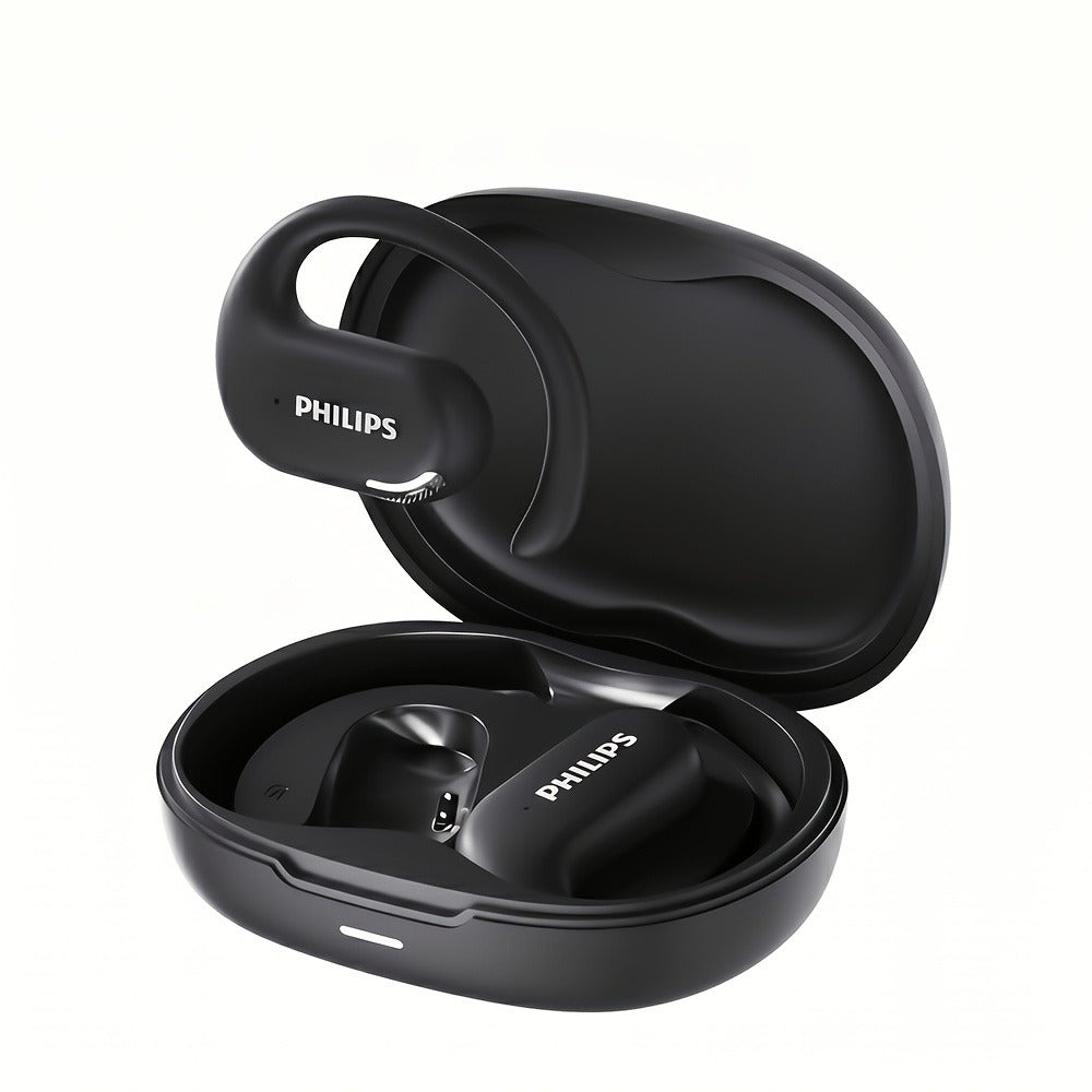 Philips TAT2739 Open Air Earbuds Wireless Bluetooth 5.3 Ear Hook Headphones with Wireless Charging Case