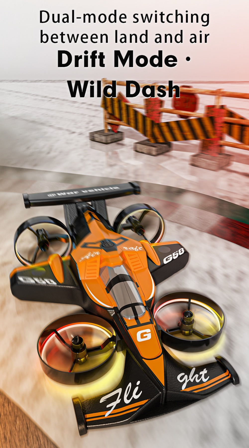 2-in-1 Mini RC Car and Drone Combo Dual Mode Switch One-Touch Takeoff Stable with the Listed Color, Size or Set Options for Everyday Use