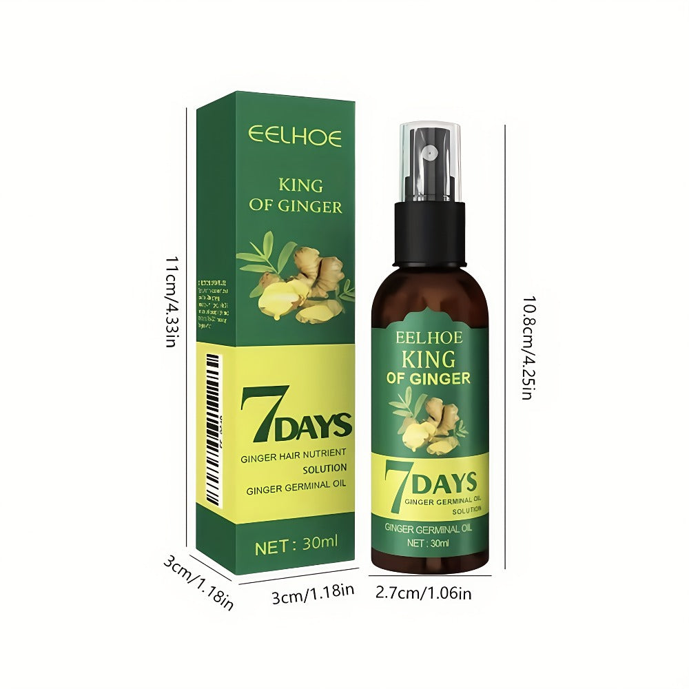 Ginger Hair Oil Spray Set 6 Bottles × 30ml – 7-Day Deep Moisturizing Frizz Control Mist for Dry, Curly & Coily Hair | Lightweight Non-Greasy