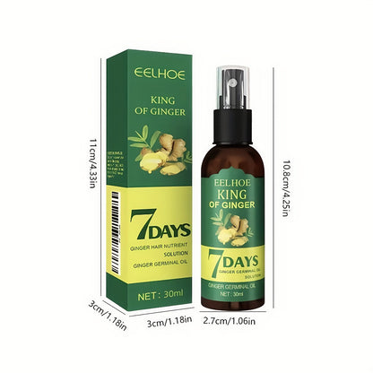 Ginger Hair Oil Spray Set 6 Bottles × 30ml – 7-Day Deep Moisturizing Frizz Control Mist for Dry, Curly & Coily Hair | Lightweight Non-Greasy