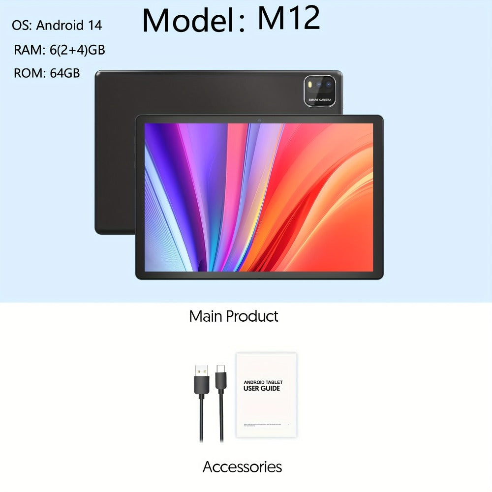 Android Tablet 10-Inch 2-in-1 with 1280x800 IPS Display, 64GB Internal Storage and Keyboard Bundle Options