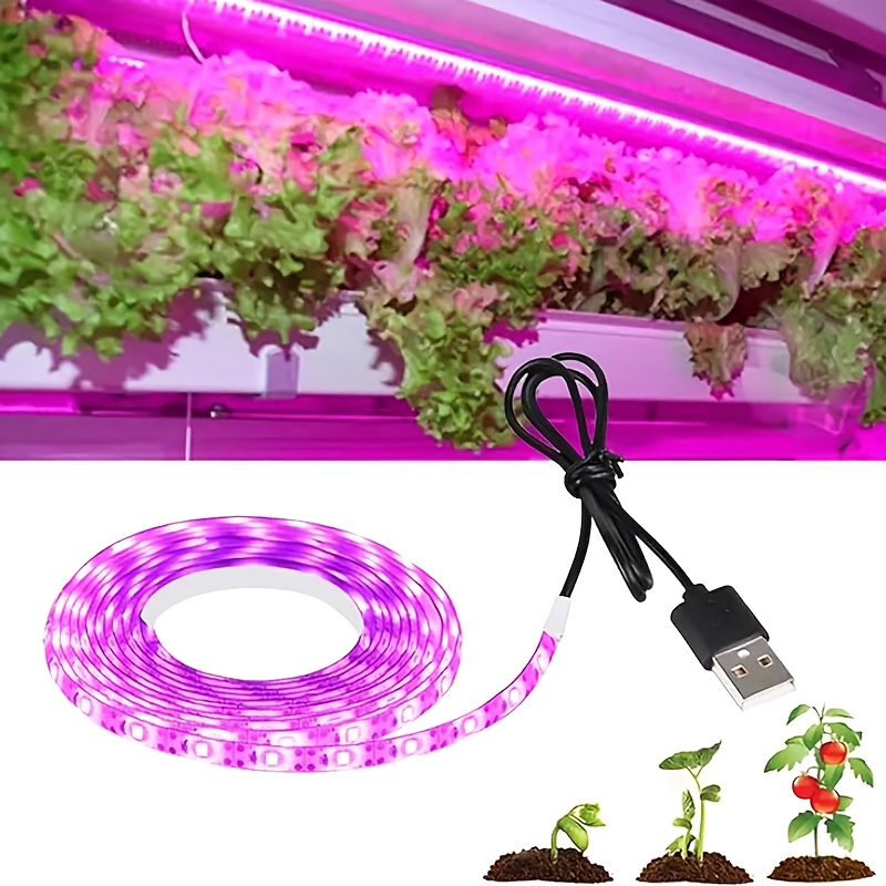 LED Grow Light Strip 16.4 FT Full Spectrum – USB 5V Cuttable Plant Light for Under Cabinet, Indoor Plants, Bonsai, Succulents & Hydroponics