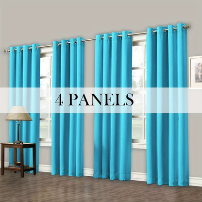 Grommet-Top Blackout Curtain Options in Nine Colors with Seven Width, Length or Panel-Count Labels