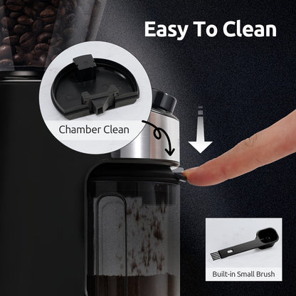Burr Coffee Grinder Electric, 25 Precise Grind Settings, 40-Second Digital Timer, Adjustable Burr Mill