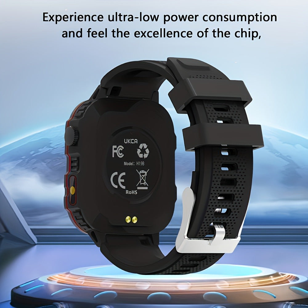 Smartwatch Brown Black Large Screen – Wireless Calling & SMS, Fitness Tracker, Remote Camera Control, USB Rechargeable – Unisex