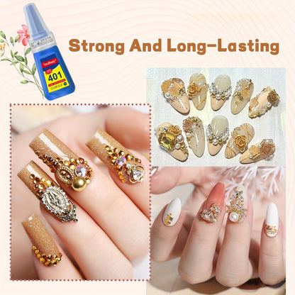 Nail Glue 2 Pack 25g Each Super Strong Waterproof Extra Hold – Fast Drying No Lamp Needed Long Lasting Press On Nail Adhesive for Fake Nails