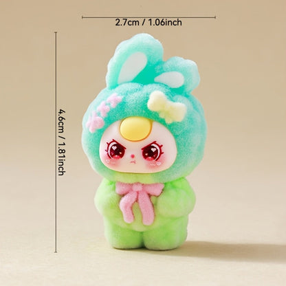 Cute Flocked Plush Mini Dolls 10pcs – Car Dashboard & Desktop Decoration, Random Mixed Colors, Fun Car Interior Accessory & Office Desk