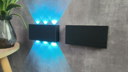 RGB Wall Light 2 Pack Battery Powered - Seven Color Gradient Dimming Night Light with Touch Switch