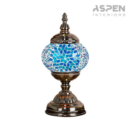 DIY Mosaic Lamp Kit Handmade Glass Table Lamp, Colorful Stained Glass Bedside Night Light with Antique Bronze Base