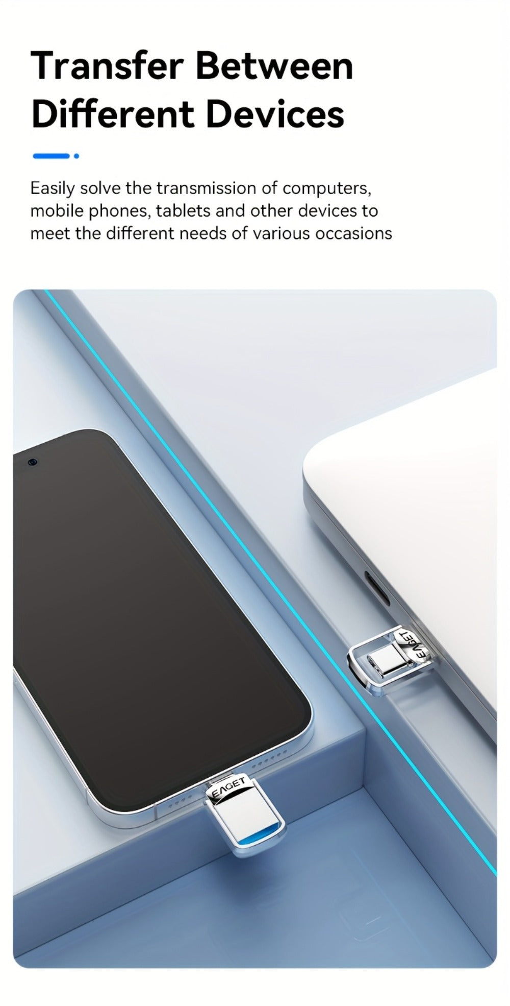 USB Flash Drive EAGET Dual-Ended Type-C to USB 3.2 Memory Stick with 32GB, 64GB or 128GB Capacity