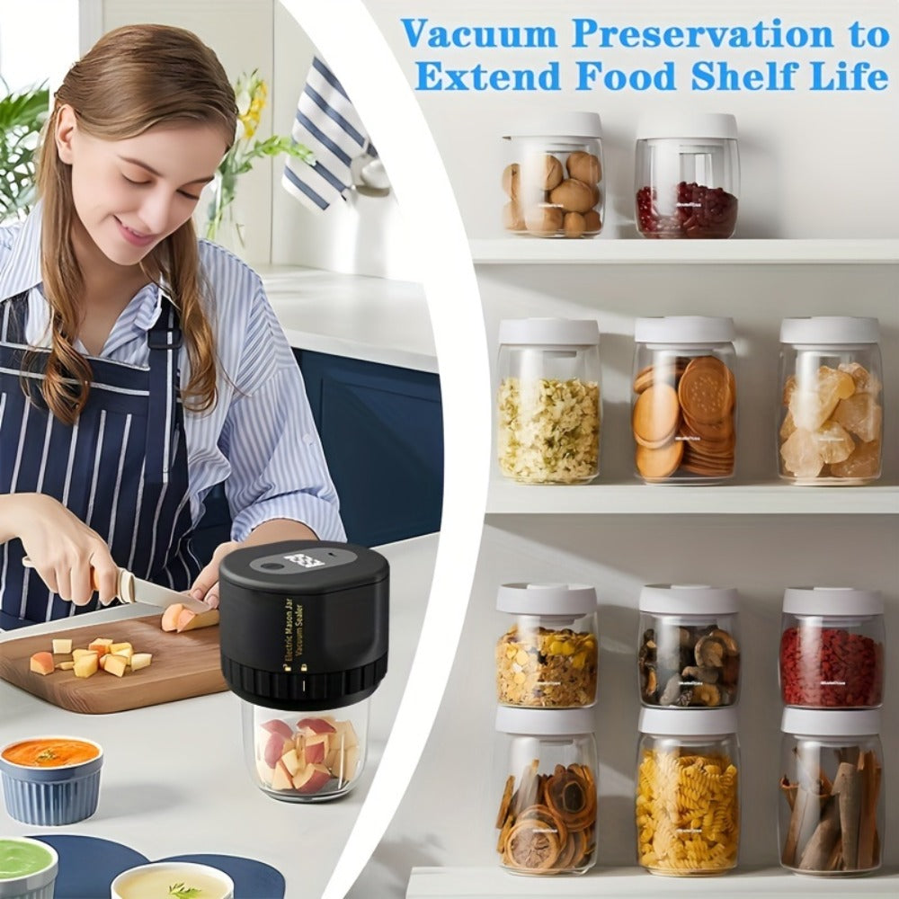 Electric Mason Jar Sealer One-Touch Vacuum Seal - 2025 New Model Jar Sealer Kit with Wide Mouth & Regular Mouth Lids