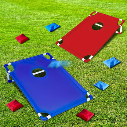 Cornhole Game Set with 12 Bean Bags Cornhole Boards Red Blue Gift Box for Outdoor Backyard Camping Beach Indoor Party Yard Games Holiday