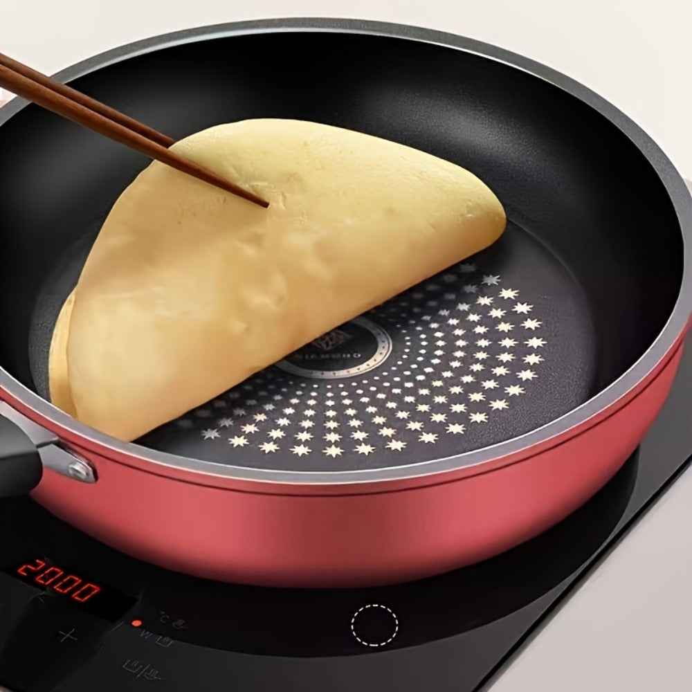 Cast Iron Frying Pan Non-Stick with Lid 9.45 Inch - Powder Coated Skillet Compatible with Induction Gas Electric Stove