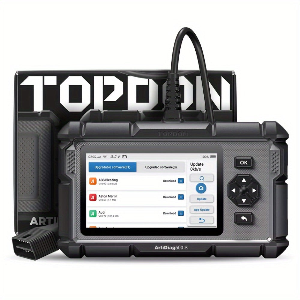 OBD2 Scanner with ABS SRS Engine Transmission Diagnostics 5 Reset Services Oil BMS DPF Throttle – TOPDON AD500S WiFi 5-Inch Touchscreen 90+