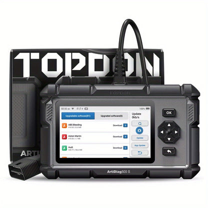 OBD2 Scanner with ABS SRS Engine Transmission Diagnostics 5 Reset Services Oil BMS DPF Throttle – TOPDON AD500S WiFi 5-Inch Touchscreen 90+