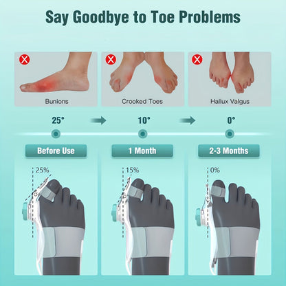 Adjustable Knob Big Toe Alignment Brace with Heel Strap for Left or Right Foot, One-Piece Option