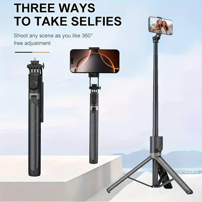 67 Inch Selfie Stick Tripod Retractable Floor Stand with Wireless Remote & 360° Rotation for an Everyday Personal Care Routine