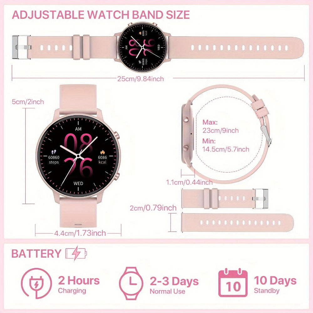 Smartwatch Voice Assistant for Women 1.39" Full Touch – Siri & Google, Wireless Calling, 100+ Sport Modes, Fitness Tracker, Weather