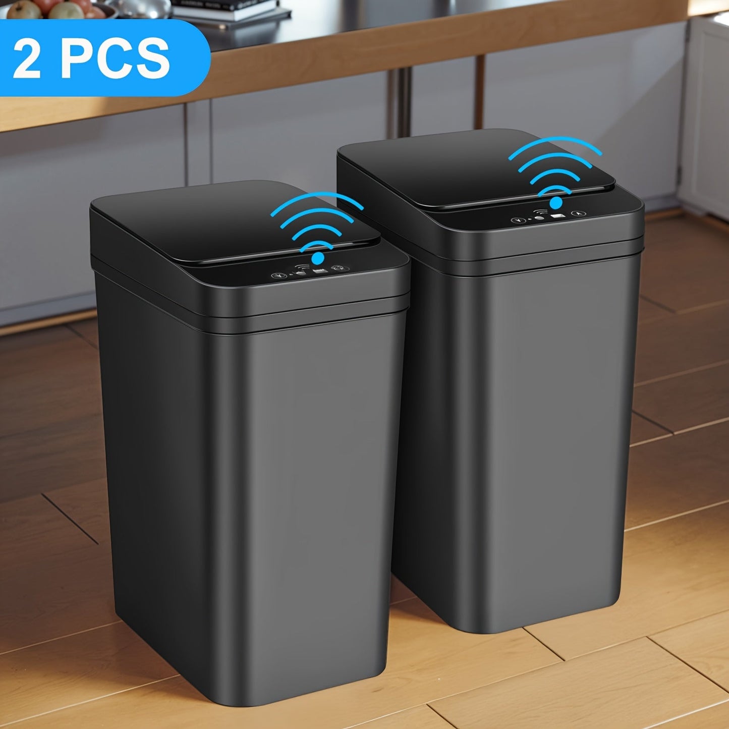 Motion Sensor Trash Can 2-Pack, 2.8 Gallon Touchless Slim Garbage Can with Auto Lid for an Everyday Personal Care Routine