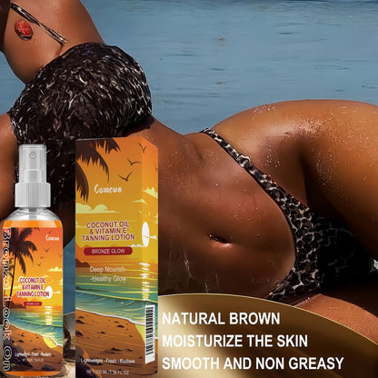 Self Tanning Spray with Coconut Oil 100ml Sunless Tanner for Natural Bronze Glow – Sun-Kissed Complexion Indoor Self Tan Hydrating