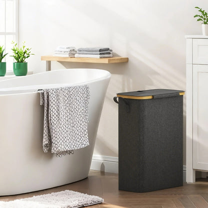 Slim Lidded Laundry Hamper with Removable Bag in Six Colors and 50L, 65L or 75L Options Pictured