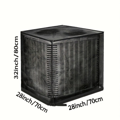 Outdoor AC Unit Cover Heavy Duty Waterproof Central Air Conditioner Cover with Mesh Vent Adjustable Straps UV Rain Snow Debris Bug Leaf