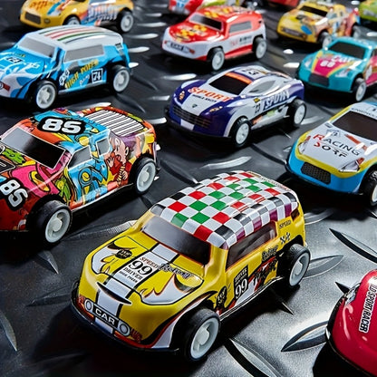 56 Pcs Mini Die-Cast Metal Car Set with 2 Stunt Cars, Play Mat & Storage Box - Friction Pull Back Toy Cars for Kids Boys Girls Ages 3+